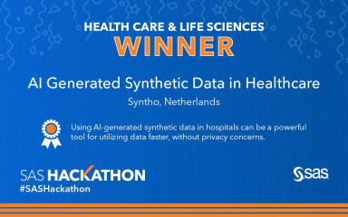 Syntho wins the Global SAS Hackathon in the Category Health Care and Life Sciences